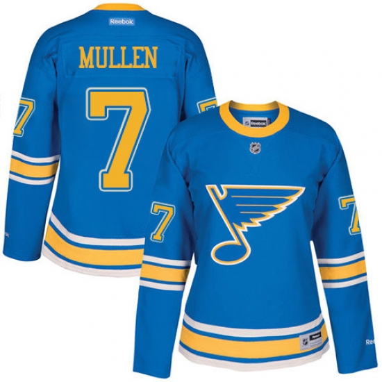 Women's Reebok St. Louis Blues #7 Joe Mullen Authentic Blue 2017 Winter Classic NHL Jersey - Ujersey