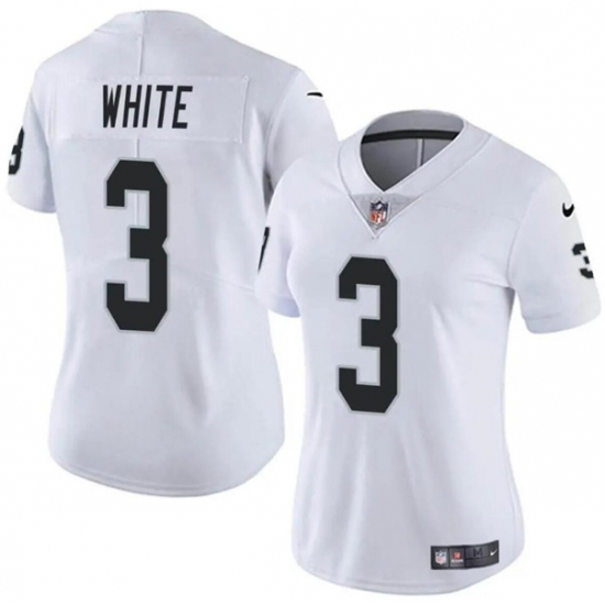 Women's Las Vegas Raiders #3 Zamir White White Vapor Stitched Jersey(Run Small) - Ujersey