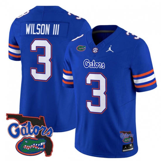 Men's Florida Gators #3 Eugene wilson lll Royal 2024 F.U.S.E. Florida Vapor Limited Stitched Football Jersey - Ujersey