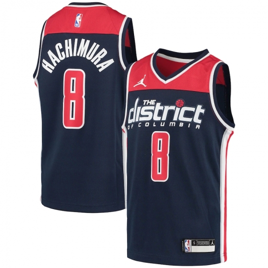 Youth Washington Wizards #8 Rui Hachimura Jordan Brand Navy 2020-21 Swingman Player Jersey - Ujersey