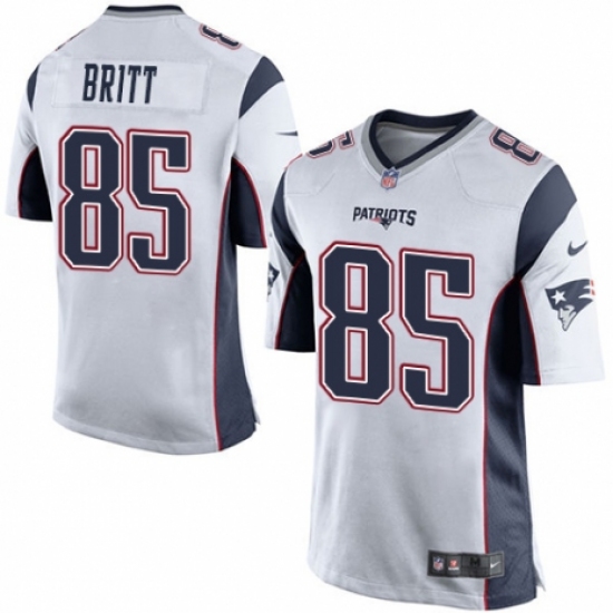 Men's Nike New England Patriots #85 Kenny Britt Game White NFL Jersey - Ujersey