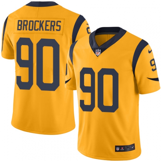 Men's Nike Los Angeles Rams #90 Michael Brockers Limited Gold Rush Vapor Untouchable NFL Jersey - Ujersey