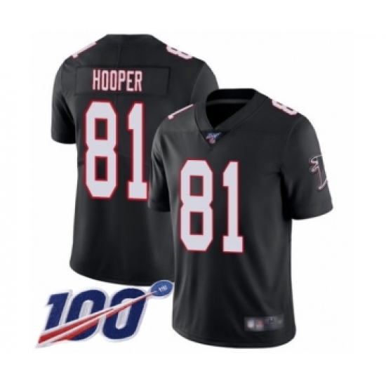 Men's Atlanta Falcons #81 Austin Hooper Black Alternate Vapor Untouchable Limited Player 100th Season Football Jersey - Ujersey
