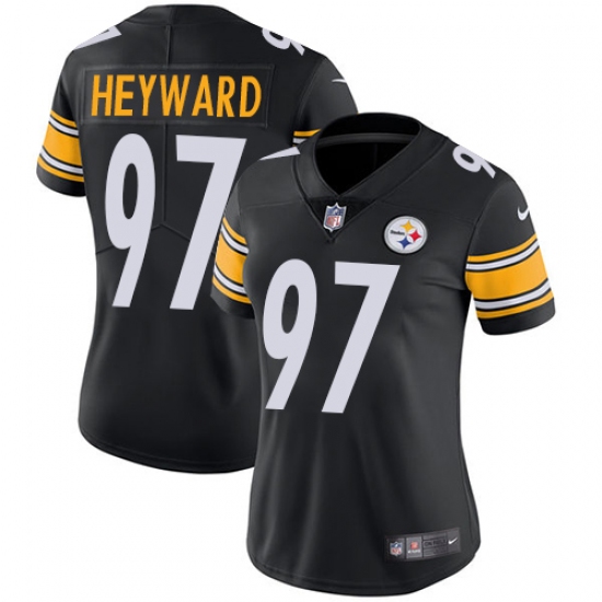 Women's Nike Pittsburgh Steelers #97 Cameron Heyward Black Team Color Vapor Untouchable Limited Player NFL Jersey - Ujersey