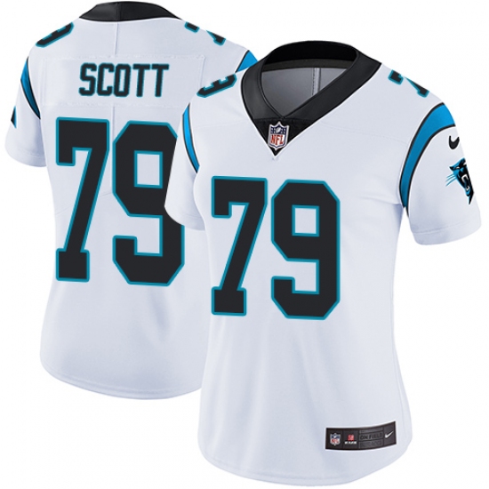 Women's Nike Carolina Panthers #79 Chris Scott White Vapor Untouchable Limited Player NFL Jersey - Ujersey