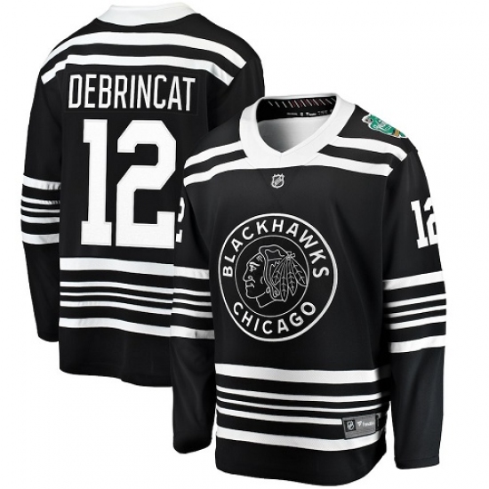 Men's Chicago Blackhawks #12 Alex DeBrincat Black 2019 Winter Classic Fanatics Branded Breakaway NHL Jersey
