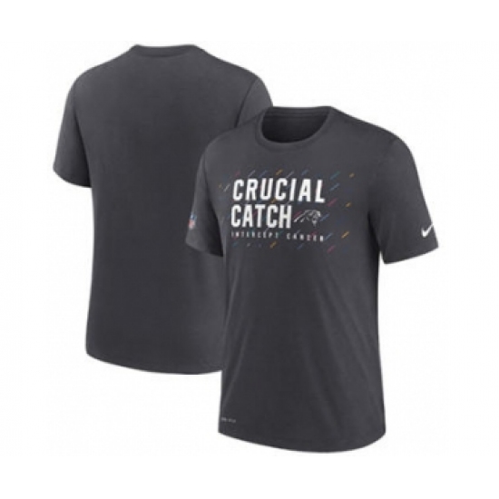 Men's Carolina Panthers Charcoal 2021 Crucial Catch Performance T-Shirt - Ujersey