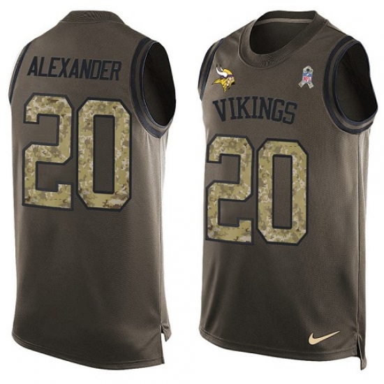 Men's Nike Minnesota Vikings #20 Mackensie Alexander Limited Green Salute to Service Tank Top NFL Jersey - Ujersey