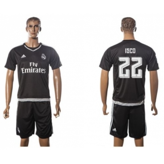 Real Madrid #22 Isco Black Soccer Club Jersey