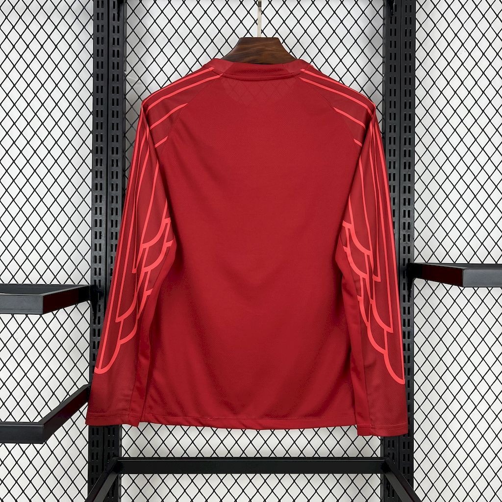 PSG Soccer Jersey Red Custom Long Sleeve Shirt 2025/26 - ujerseystore