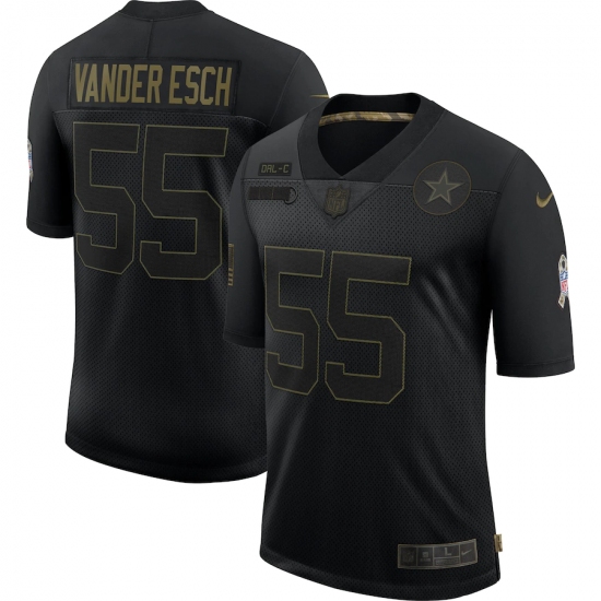 Men's Dallas Cowboys #55 Leighton Vander Esch Black 2020 Salute To Service Limited Jersey - Ujersey