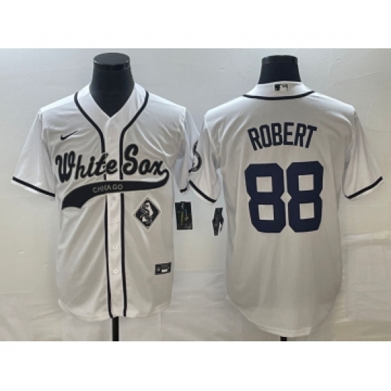 Men's Chicago White Sox #88 Luis Robert White Cool Base Stitched Baseball Jersey1 - Ujersey