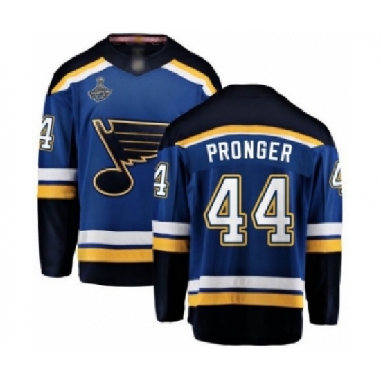 Youth St. Louis Blues #44 Chris Pronger Fanatics Branded Royal Blue Home Breakaway 2019 Stanley Cup Champions Hockey Jersey - Ujersey