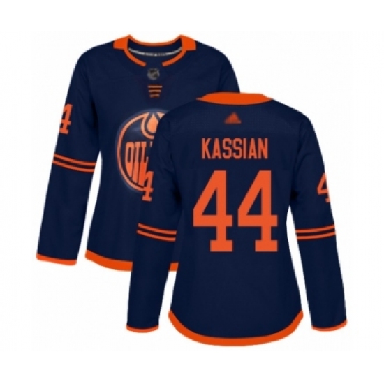 Women's Edmonton Oilers #44 Zack Kassian Authentic Navy Blue Alternate Hockey Jersey - Ujersey