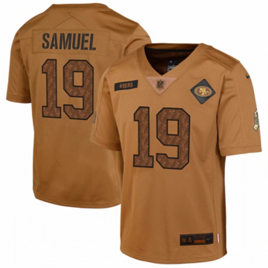 Youth San Francisco 49ers #19 Deebo Samuel Nike Brown 2023 Salute To Service Limited Jersey - Ujersey