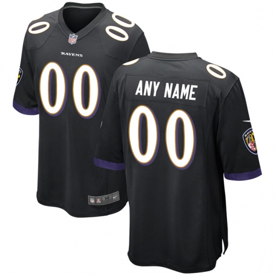 Men's Baltimore Ravens Nike Black Alternate Replica Custom Game Jersey - Ujersey