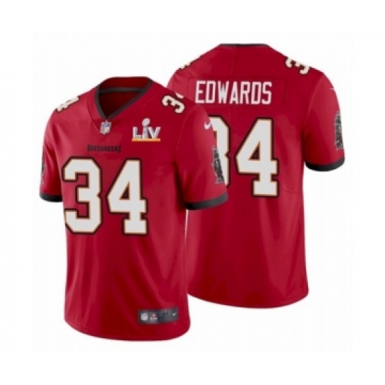 Men's Tampa Bay Buccaneers #34 Mike Edwards Red 2021 Super Bowl LV Jersey - Ujersey