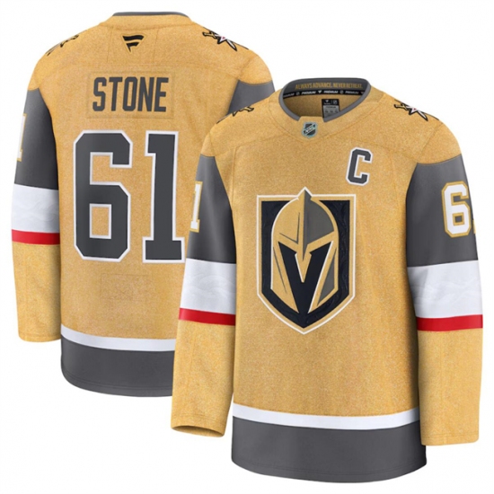 Men's Vegas Golden Knights #61 Mark Stone Gold 2024-25 Home Stitched Hockey Jersey - Ujersey