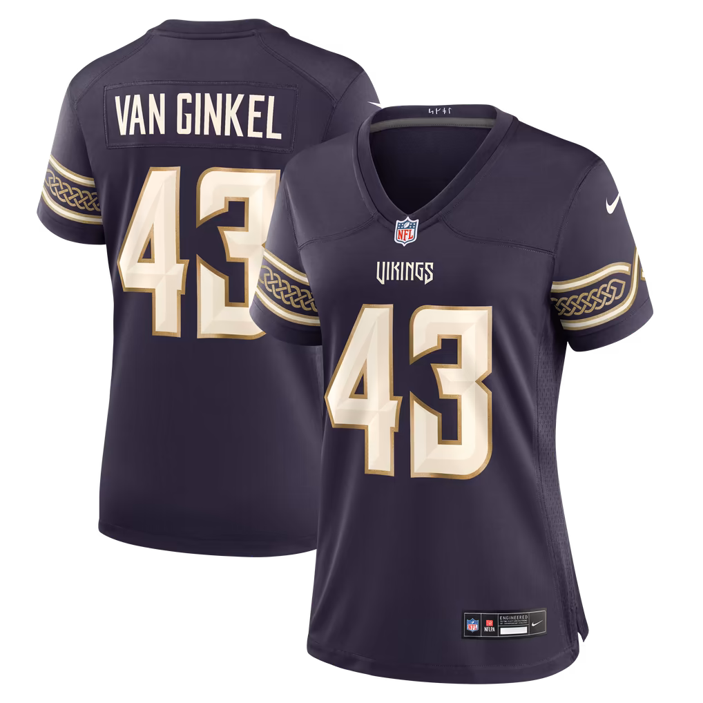 Women's Minnesota Vikings Andrew Van Ginkel Nike Purple 2026 Rivalries Collection Game Jersey - Ujersey