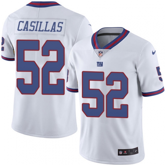 Men's Nike New York Giants #52 Jonathan Casillas Elite White Rush Vapor Untouchable NFL Jersey - Ujersey