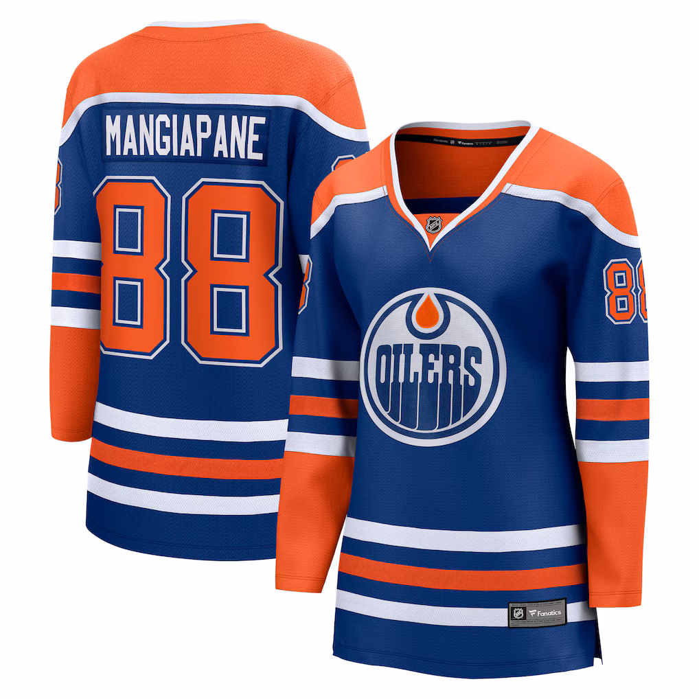 Women's Edmonton Oilers Andrew Mangiapane Fanatics Royal Home Breakaway Jersey