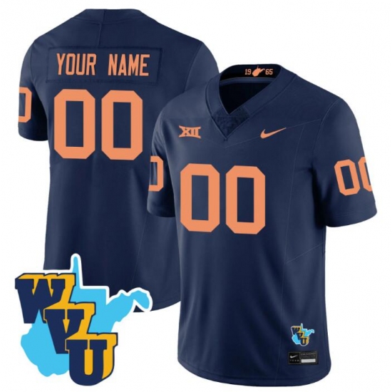 Men's West Virginia Mountaineers ACTIVE PLAYER Custom Navy F.U.S.E. 1965-2025 Throwback Stitched Jersey - Ujersey