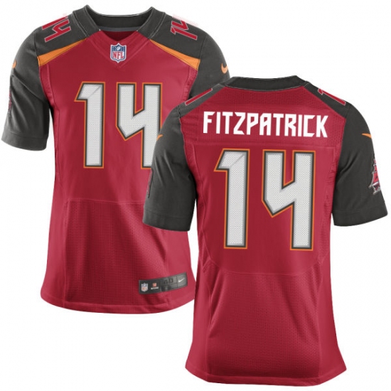 Men's Nike Tampa Bay Buccaneers #14 Ryan Fitzpatrick Elite Red Team Color NFL Jersey - Ujersey