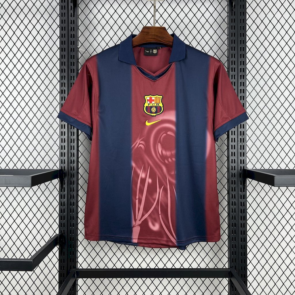 CJ X FC BARCELONA RETRO 2000/01 HOME SKELETON JERSEY - U-jersey