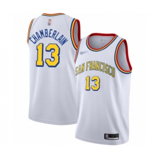 Men's Golden State Warriors #13 Wilt Chamberlain Swingman White Hardwood Classics Basketball Jersey - San Francisco Classic Edition - Ujersey