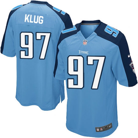 Men's Nike Tennessee Titans #97 Karl Klug Game Light Blue Team Color NFL Jersey - Ujersey