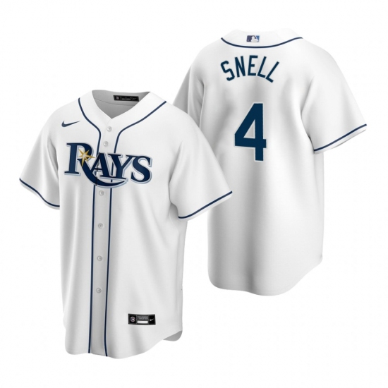 Men's Nike Tampa Bay Rays #4 Blake Snell White Home Stitched Baseball Jersey - Ujersey