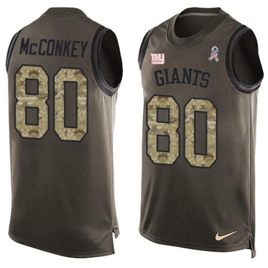 Men's Nike New York Giants #80 Phil McConkey Limited Green Salute to Service Tank Top NFL Jersey - Ujersey