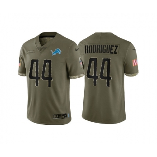 Men's Detroit Lions #44 Malcolm Rodriguez Olive 2022 Salute To Service Limited Stitched Jersey - Ujersey