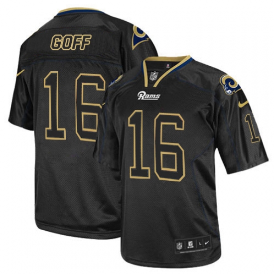 Men's Nike Los Angeles Rams #16 Jared Goff Elite Lights Out Black NFL Jersey - Ujersey