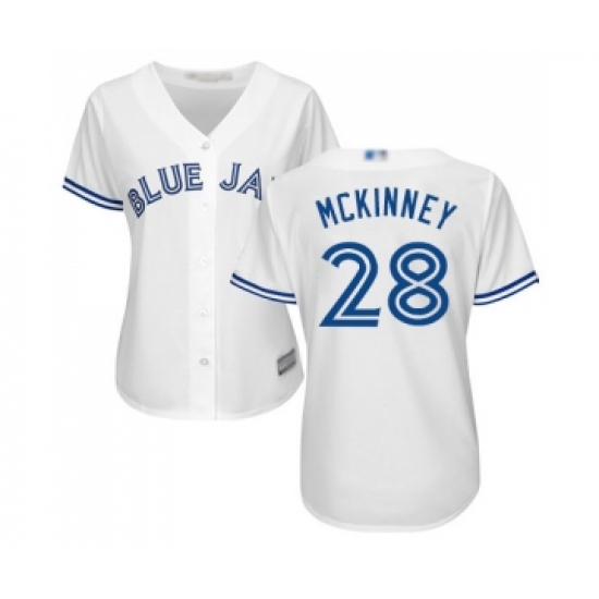 Women's Toronto Blue Jays #28 Billy McKinney Replica White Home Baseball Jersey - Ujersey