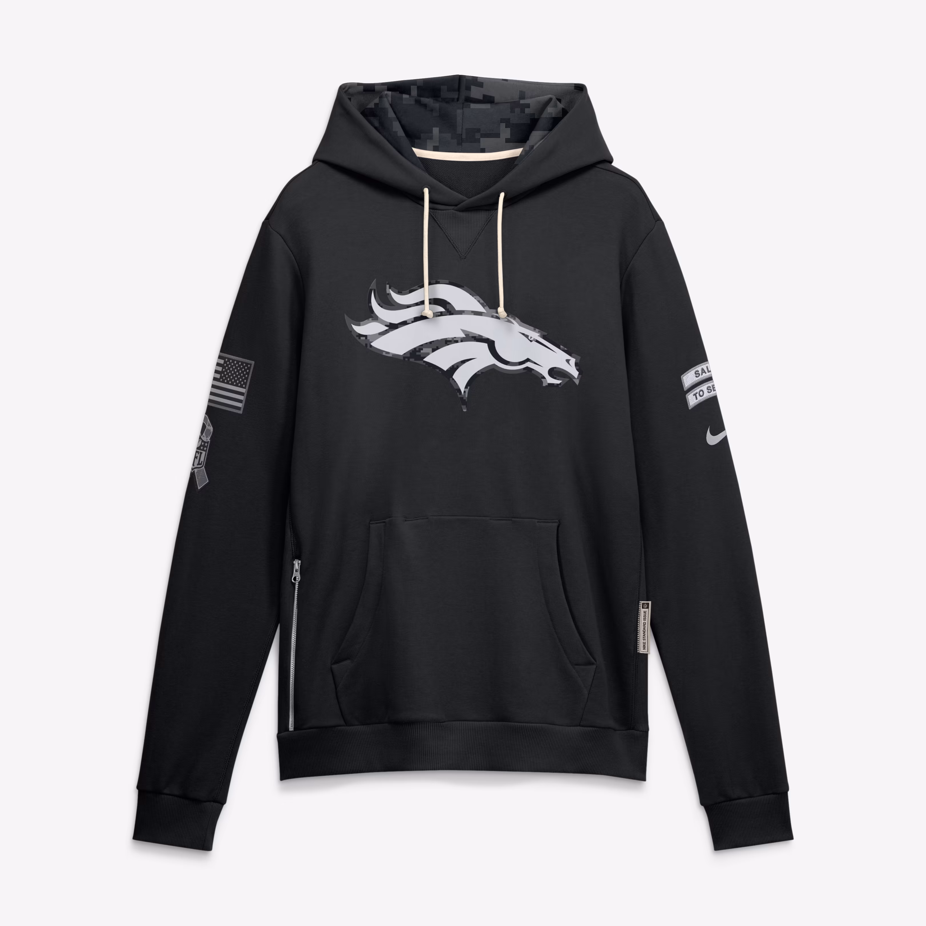 Men's Denver Broncos  Nike Black 2026 Salute to Service Sideline Dri-FIT Pullover Hoodie - U-jersey