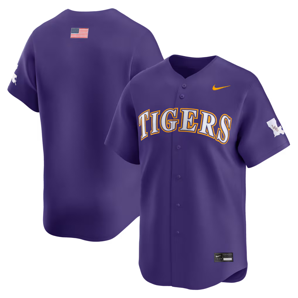 Men's Nike Purple LSU Tigers Alternate Limited Baseball Jersey