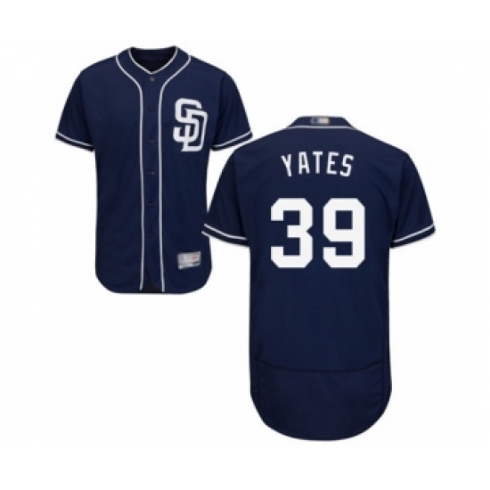 Men's San Diego Padres #39 Kirby Yates Navy Blue Alternate Flex Base Authentic Collection Baseball Jersey - Ujersey