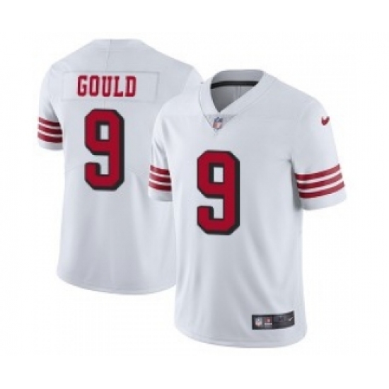 Nike San Francisco 49ers #9 Robbie Gould White Color Rush Vapor Limited Jersey - Ujersey