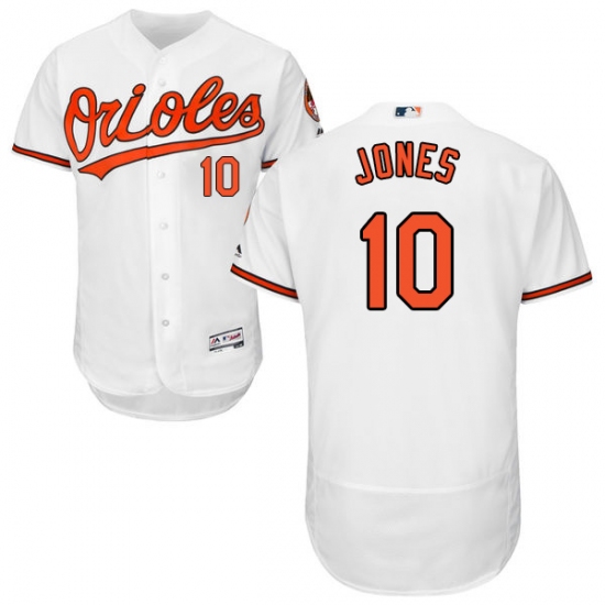 Men's Majestic Baltimore Orioles #10 Adam Jones White Home Flex Base Authentic Collection MLB Jersey