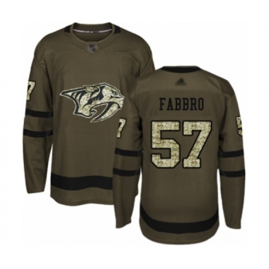 Youth Nashville Predators #57 Dante Fabbro Authentic Green Salute to Service Hockey Jersey - Ujersey