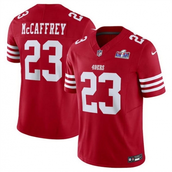 Men's San Francisco 49ers #23 Christian McCaffrey Red 2023 F U S E Vapor Untouchable Limited Stitched Football 2024 Super Bowl LVIII Jersey - Ujersey