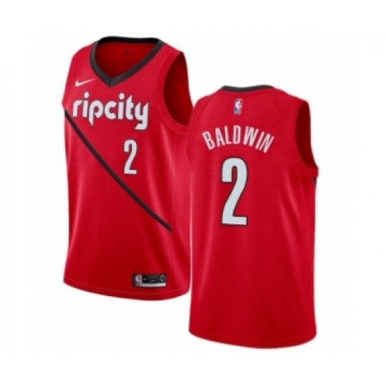 Youth Nike Portland Trail Blazers #2 Wade Baldwin Red Swingman Jersey - Earned Edition - Ujersey