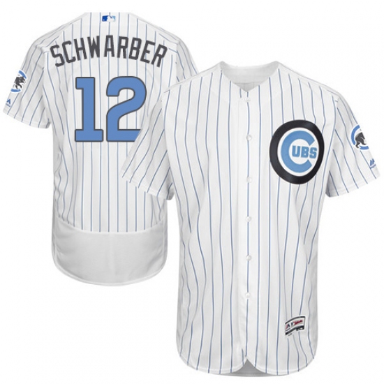 Men's Majestic Chicago Cubs #12 Kyle Schwarber Authentic White 2016 Father's Day Fashion Flex Base MLB Jersey - Ujersey