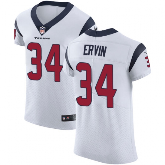 Men's Nike Houston Texans #34 Tyler Ervin White Vapor Untouchable Elite Player NFL Jersey - Ujersey