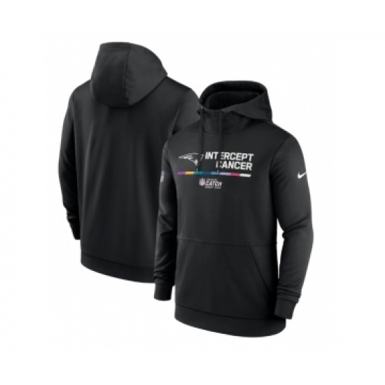 Men's New England Patriots 2022 Black Crucial Catch Therma Performance Pullover Hoodie - Ujersey
