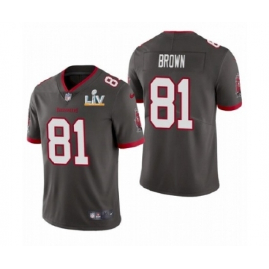 Youth Tampa Bay Buccaneers #81 Antonio Brown Pewter 2021 Super Bowl LV Jersey - Ujersey