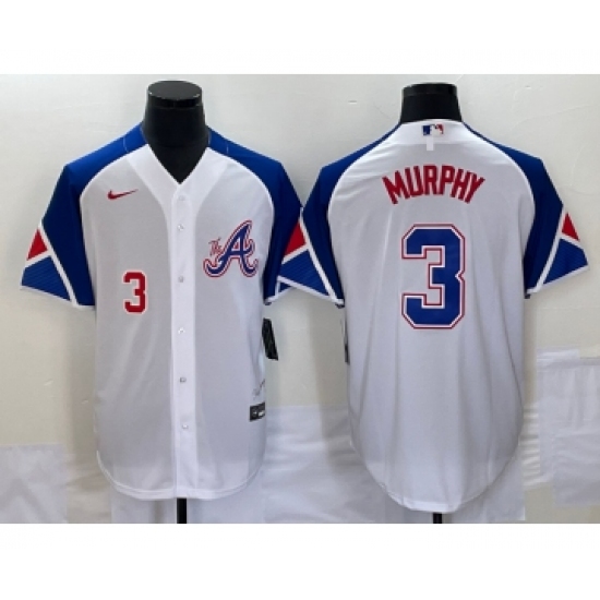 Men's Atlanta Braves #3 Dale Murphy Number White 2023 City Connect Cool Base Stitched Jersey - Ujersey
