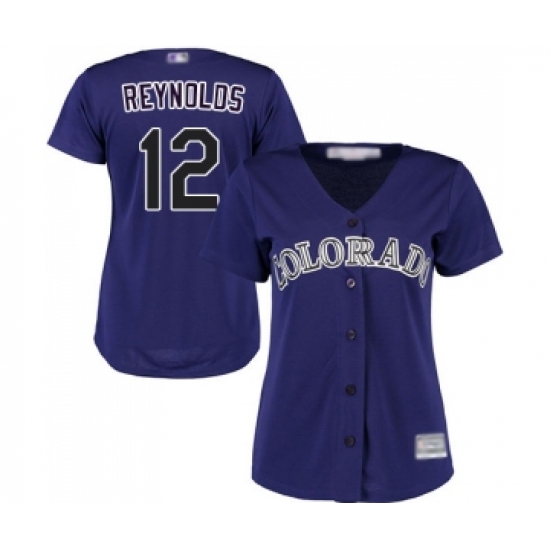 Women's Colorado Rockies #12 Mark Reynolds Replica Purple Alternate 1 Cool Base Baseball Jersey - Ujersey