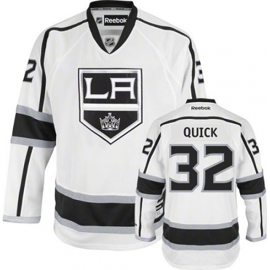 Men's Reebok Los Angeles Kings #32 Jonathan Quick Authentic White Away NHL Jersey - Ujersey